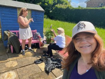 Chillaxing at the allotment. And sneaky peeks!